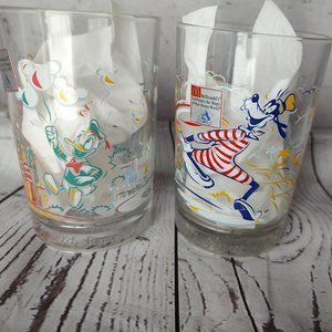 Set of 2 McDonalds Walt Disney World Remember The Magic 25th Anniversary Glasses